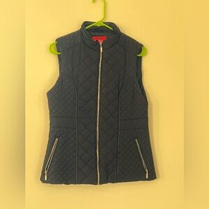 Express Black Quilted Vest with Zippered Pockets
